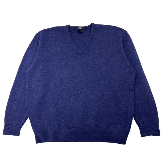 North Winds Other - North Winds Mens Vintage 100% Lambs Wool V Neck Sweater Size L Blue Jumper